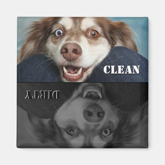 Clean Dirty Puppy Dishwasher Magnet (Front)