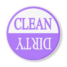 Clean dirty purple dishwasher magnet