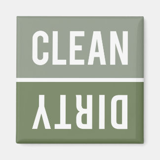 Clean Dirty Sage Olive Green Dishwasher Magnet