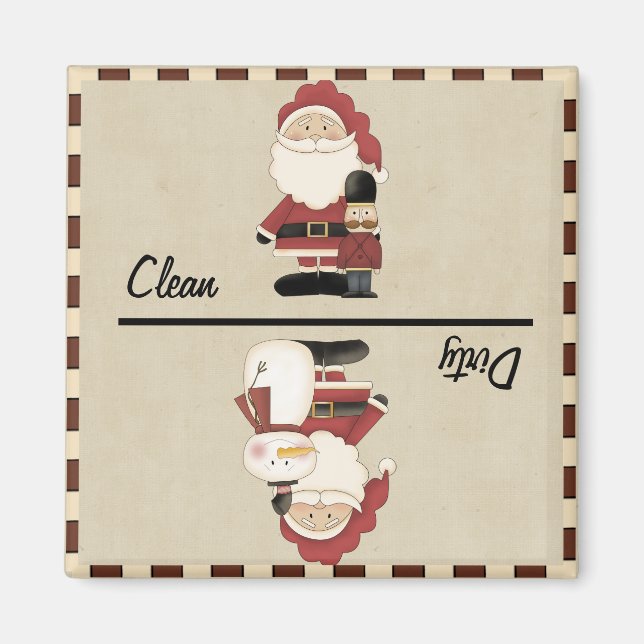 Clean / Dirty Santa Magnet (Front)