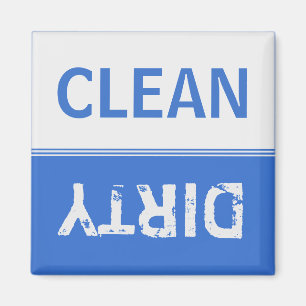 Clean Dirty Sapphire Blue Dishwasher Magnet