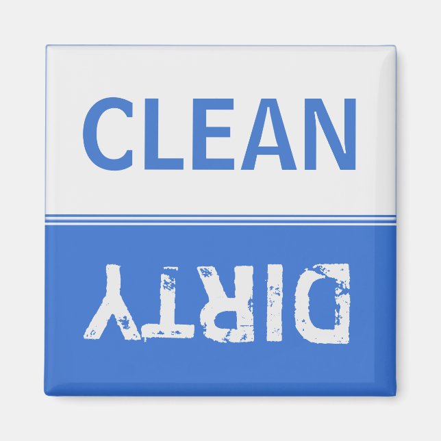 Clean Dirty Sapphire Blue Dishwasher Magnet (Front)