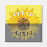 Clean Dirty Sunflower Dishwasher Magnet