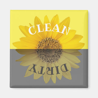 Clean Dirty Sunflower Dishwasher Magnet