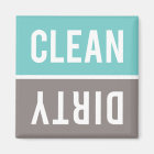 Clean Dirty Turquoise Blue and Grey Dishwasher