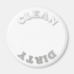 Clean/Dirty White and Grey Dishwasher Magnet