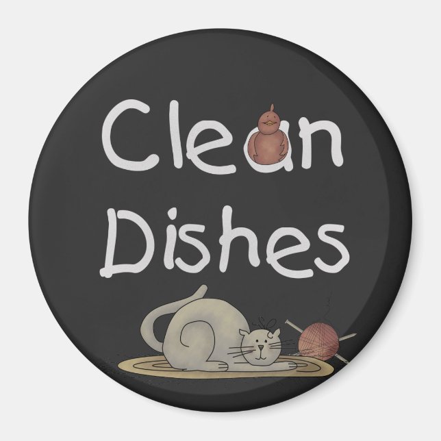 Clean Dishes Country Kitty Magnet (Front)