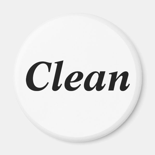 Clean dishwasher white magnet (Front)