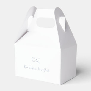 Clean Dusty Blue Elegant Wedding Favour Box
