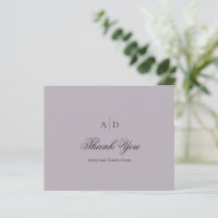 Clean Dusty Lilac Budget Wedding Thank You Card