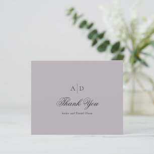 Clean Dusty Lilac Budget Wedding Thank You Card
