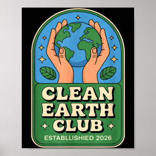 Clean earth club - eco kids environmental badge poster