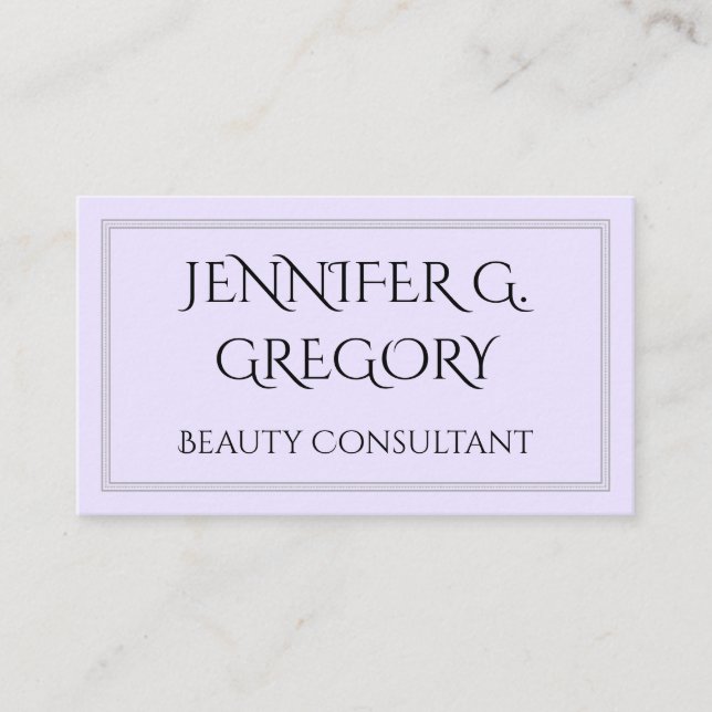Clean & Elegant Beauty Consultant Business Card (Front)