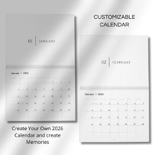 Clean Elegant Layout Calendar