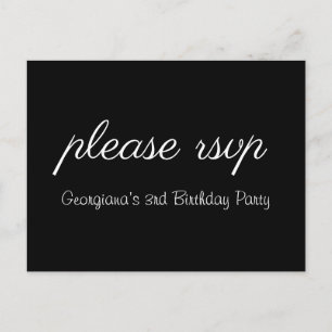 Clean & Elegant "please rsvp" Postcard
