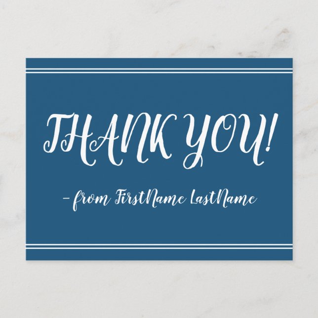 Clean, Elegant "THANK YOU!" Postcard (Front)