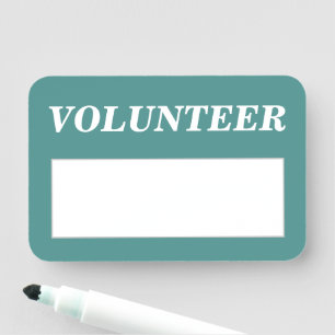 Clean, Elegant "VOLUNTEER" Name Tag