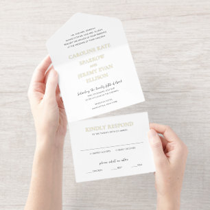 Clean Elegant Wedding All In One Invitation