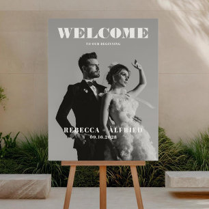 Clean Elegant Wedding Welcome Sign Poster Photo
