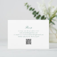 Clean Emerald Green QR Code Elegant Wedding