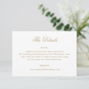 Clean Gold Classic Wedding Enclosure Card
