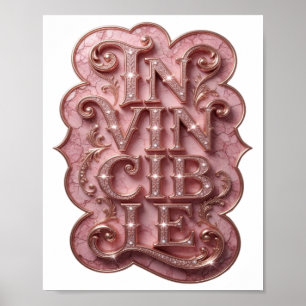 Clean Gold IN VINCIBLE Bold Design Poster