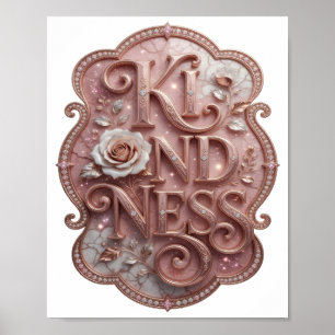 Clean Gold KINDNESS Statement Design Poster