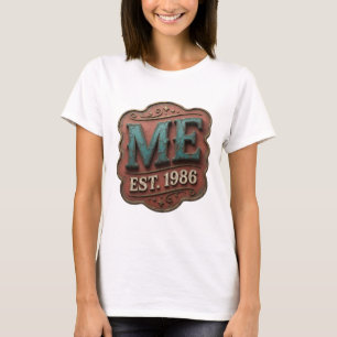 Clean Gold ME EST 1986 Design T-Shirt