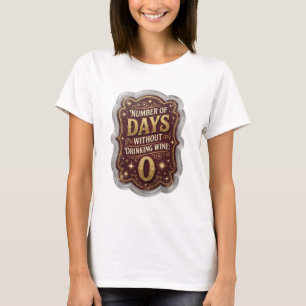 Clean Gold NUMBER OF DAYS WITHOUT DRINKING WINE 0 T-Shirt