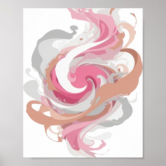 Clean Grey ABSTRACT ART Statement Design Poster (Front)