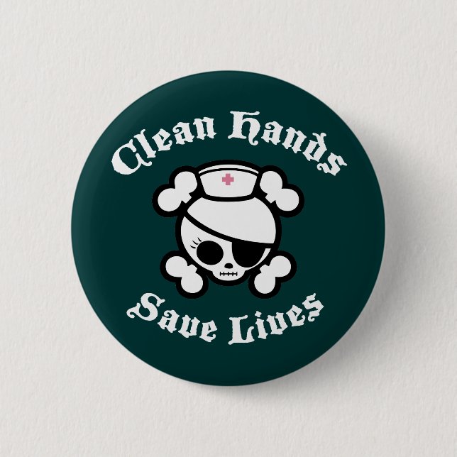 Clean Hands Save Lives 6 Cm Round Badge (Front)