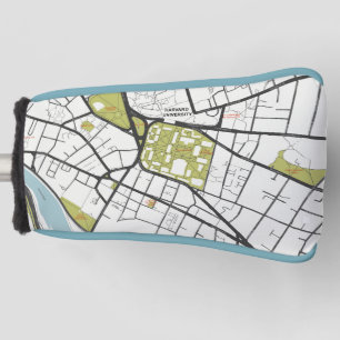 CLEAN HARVARD UNIVERSITY MASSACHUSETTS OUTLINE MAP GOLF HEAD COVER