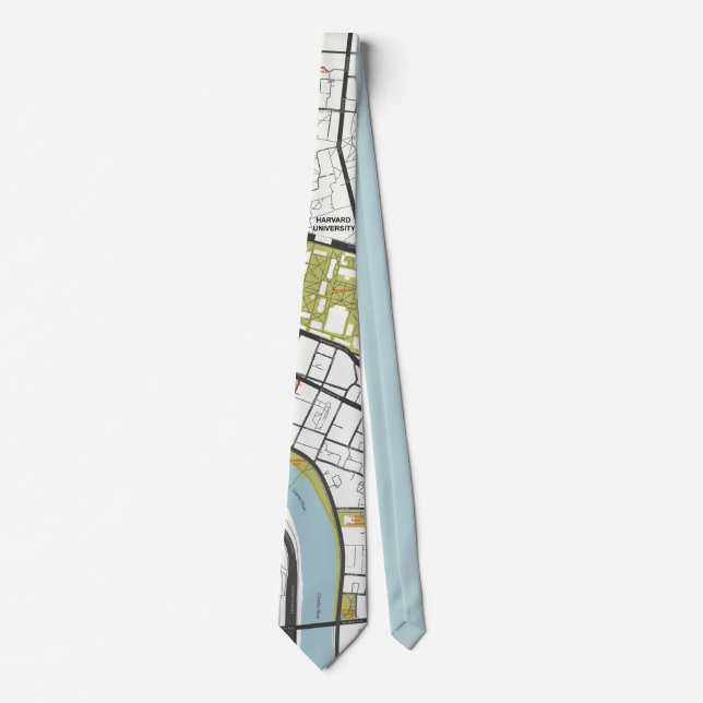CLEAN HARVARD UNIVERSITY MASSACHUSETTS OUTLINE MAP TIE (Front)