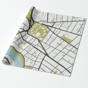 CLEAN HARVARD UNIVERSITY MASSACHUSETTS OUTLINE MAP WRAPPING PAPER