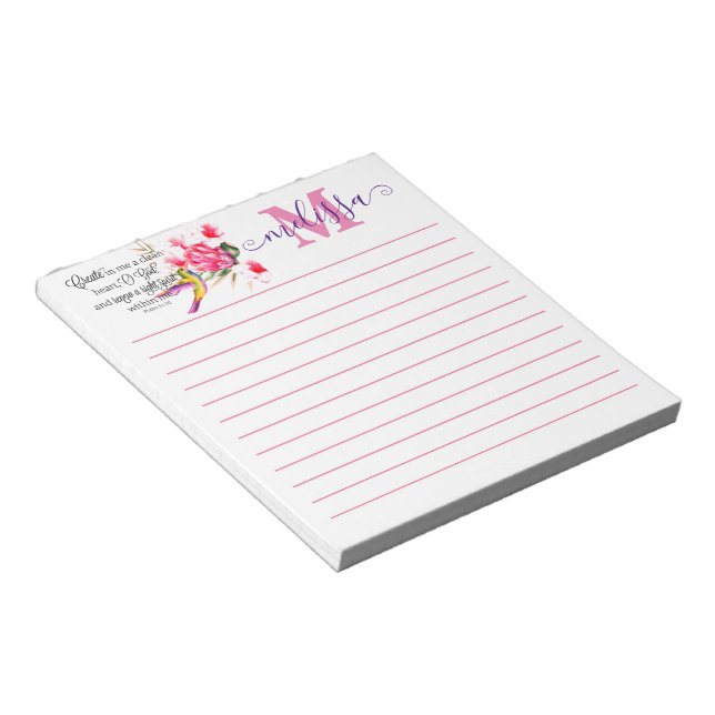 Clean heart personalised notepad (Angled)