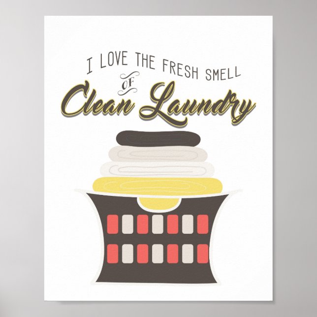 Clean Laundry Art Print - Laundry Wall Art (Front)