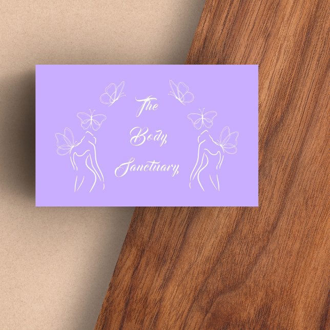 Clean Lavendar Logo Women Body Care wellness  Business Card (Creator Uploaded)