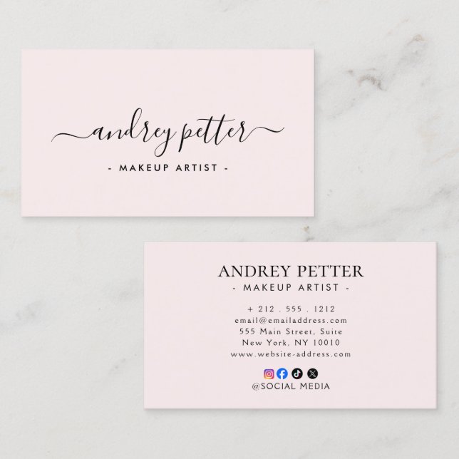Clean Layout Linen Professional Business Card (Front/Back)