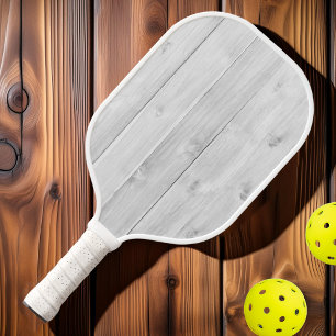 Clean Light Grey Wooden Pickleball Paddle