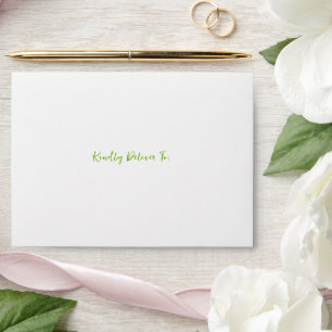 Clean Lime Green Elegant Wedding Envelope