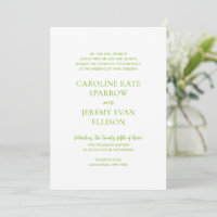 Clean Lime Green QR Code Elegant Wedding