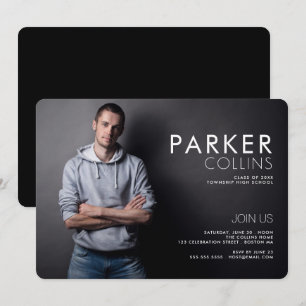 Clean Lines Modern Photo Graduation Party Invitation