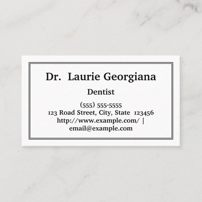 Clean & Low-Key Dentist Business Card (Front)