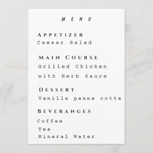 Clean Menu Template Modern Simple Reseption