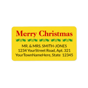 Clean "Merry Christmas" Address Label