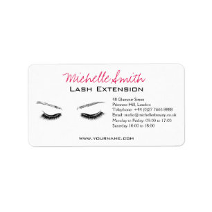 Clean Minimal Black Lash Extension Beauty Salon Label