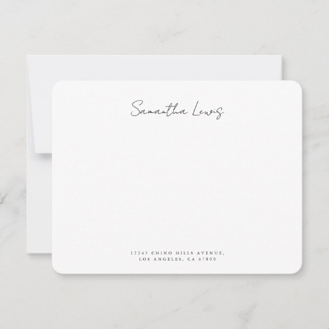 Clean Minimal Handwritten Script Name Personalised Card (Front)