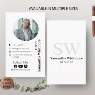 Clean Minimal Realtor Professional Real Estate Business Card