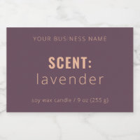 Clean Minimalist Plum & Tan Candle