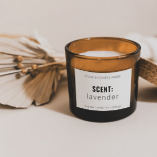 Clean Minimalist Scented Candle Food Label